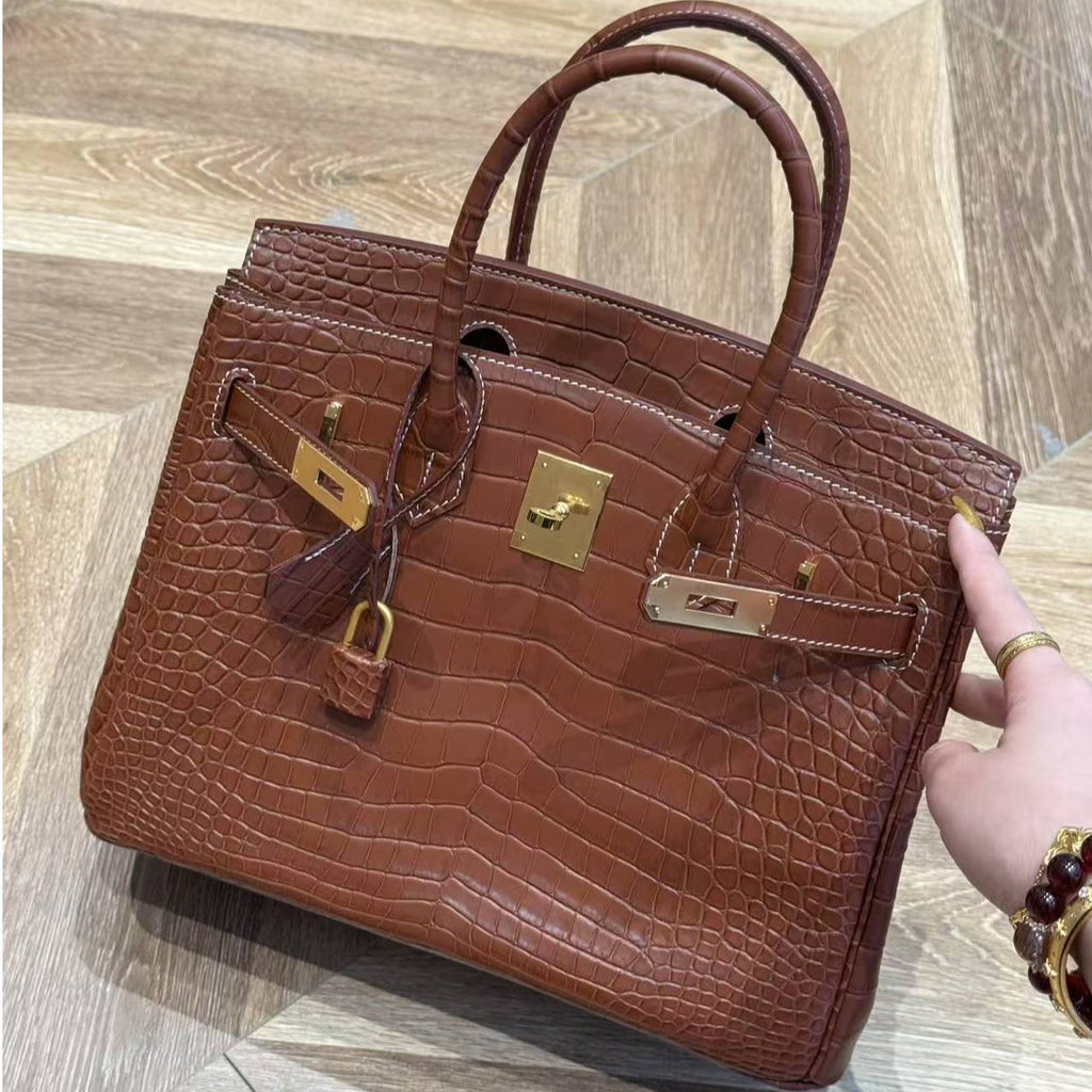 30cm Original Handmade Bag With Cowhide