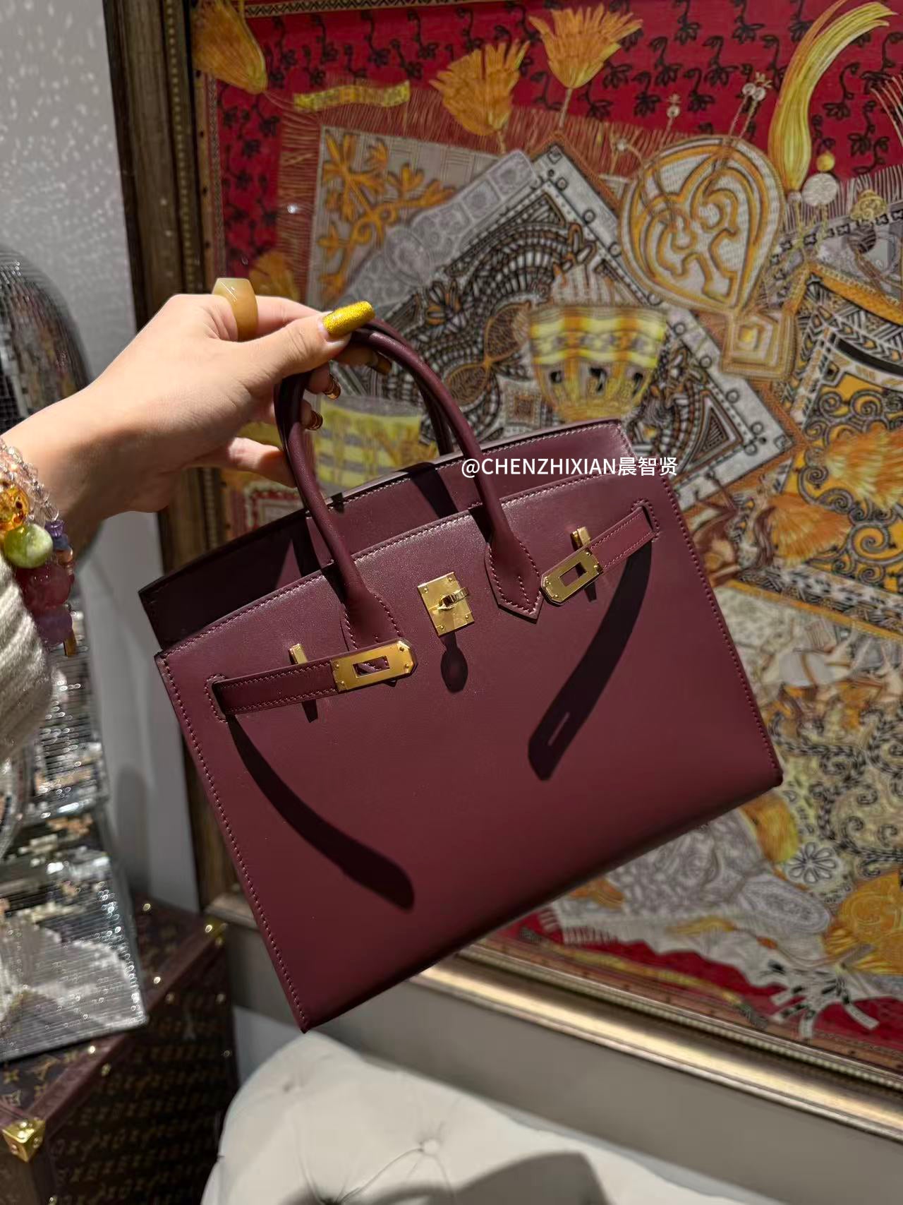 25cm Original Handmade Bag With box leather