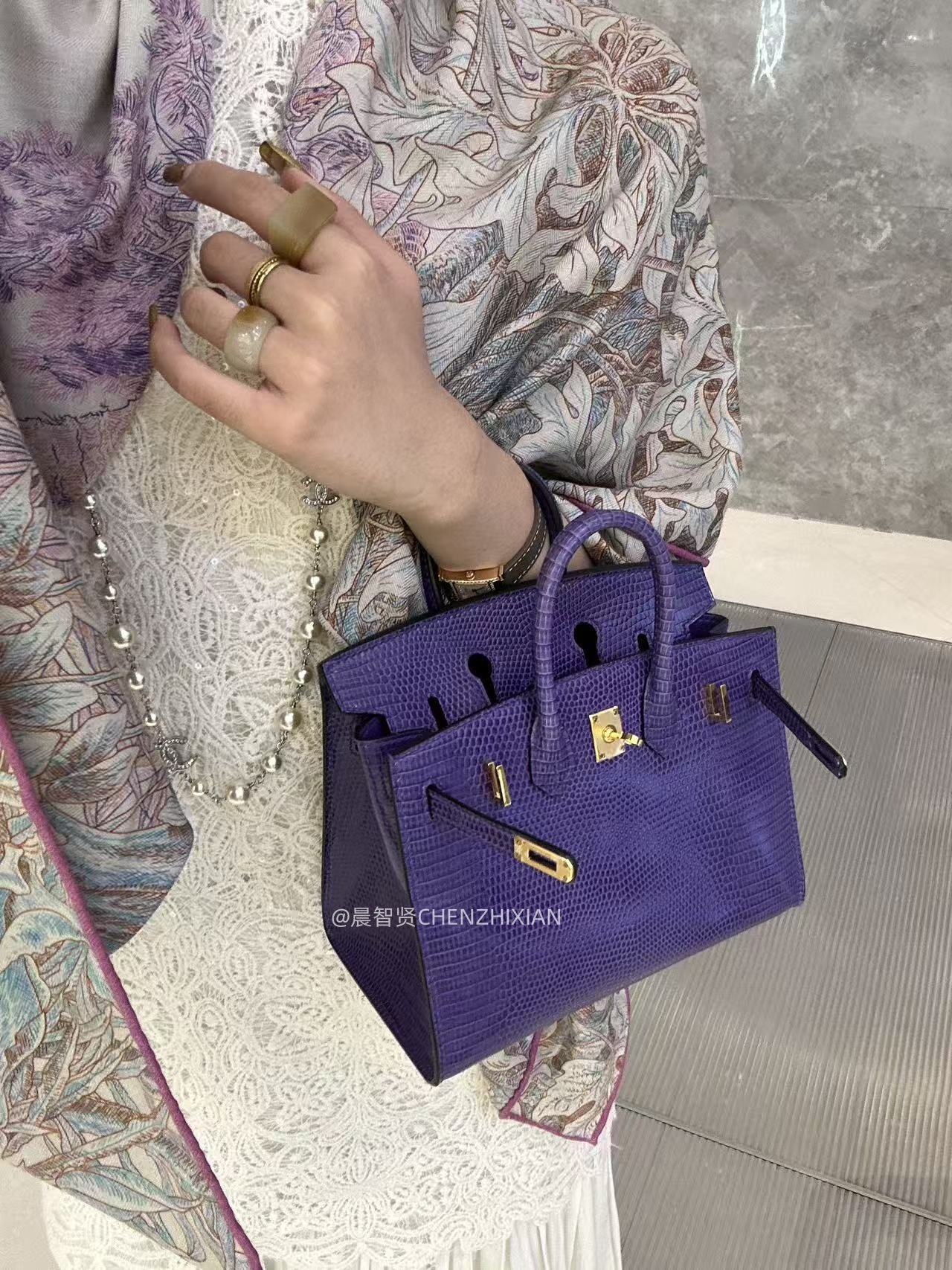 20cm Original Handcrafted Bag With Cowhide And Lizard Pattern or Crocodile Pattern