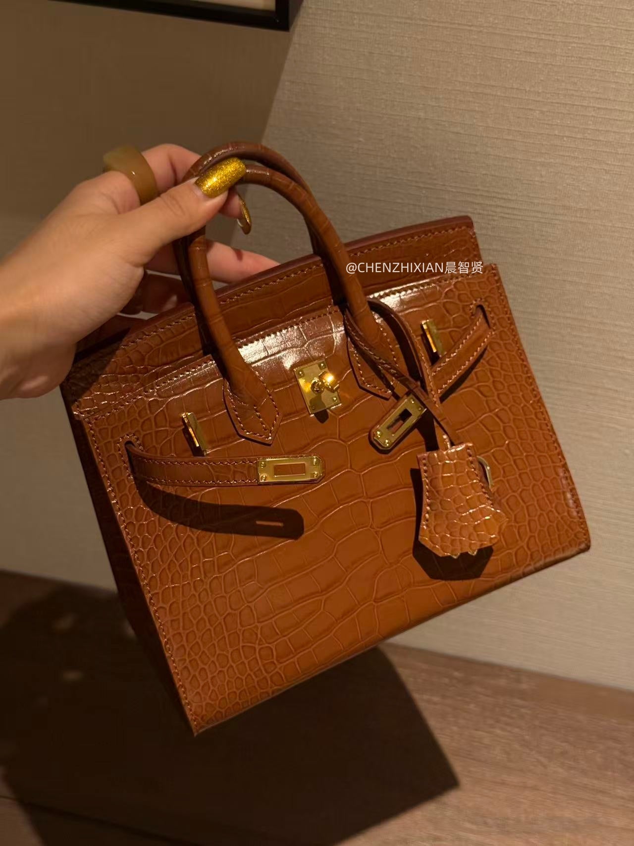 20cm Original Handcrafted Bag With Cowhide And Lizard Pattern or Crocodile Pattern