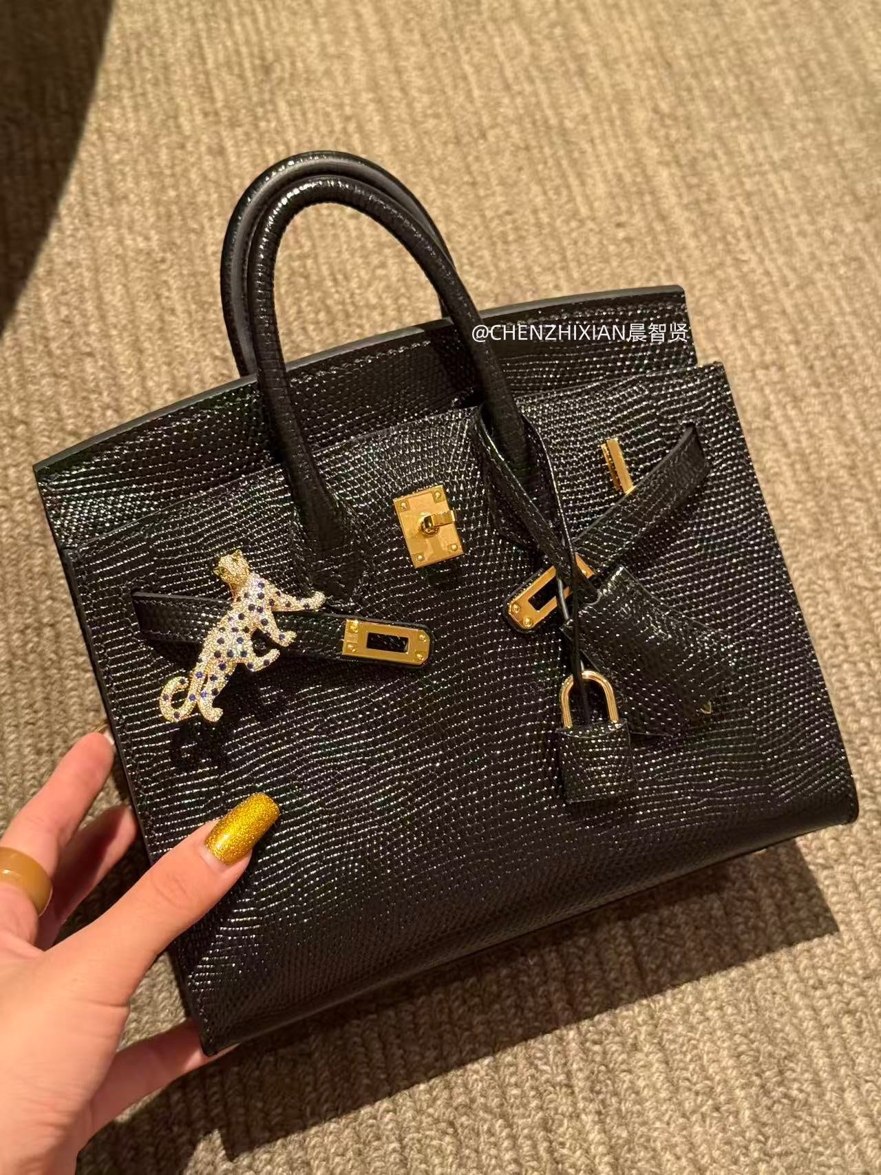 20cm Original Handcrafted Bag With Cowhide And Lizard Pattern or Crocodile Pattern