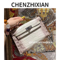 22cm Original Handmade Bag With Cowhide And Crocodile Pattern