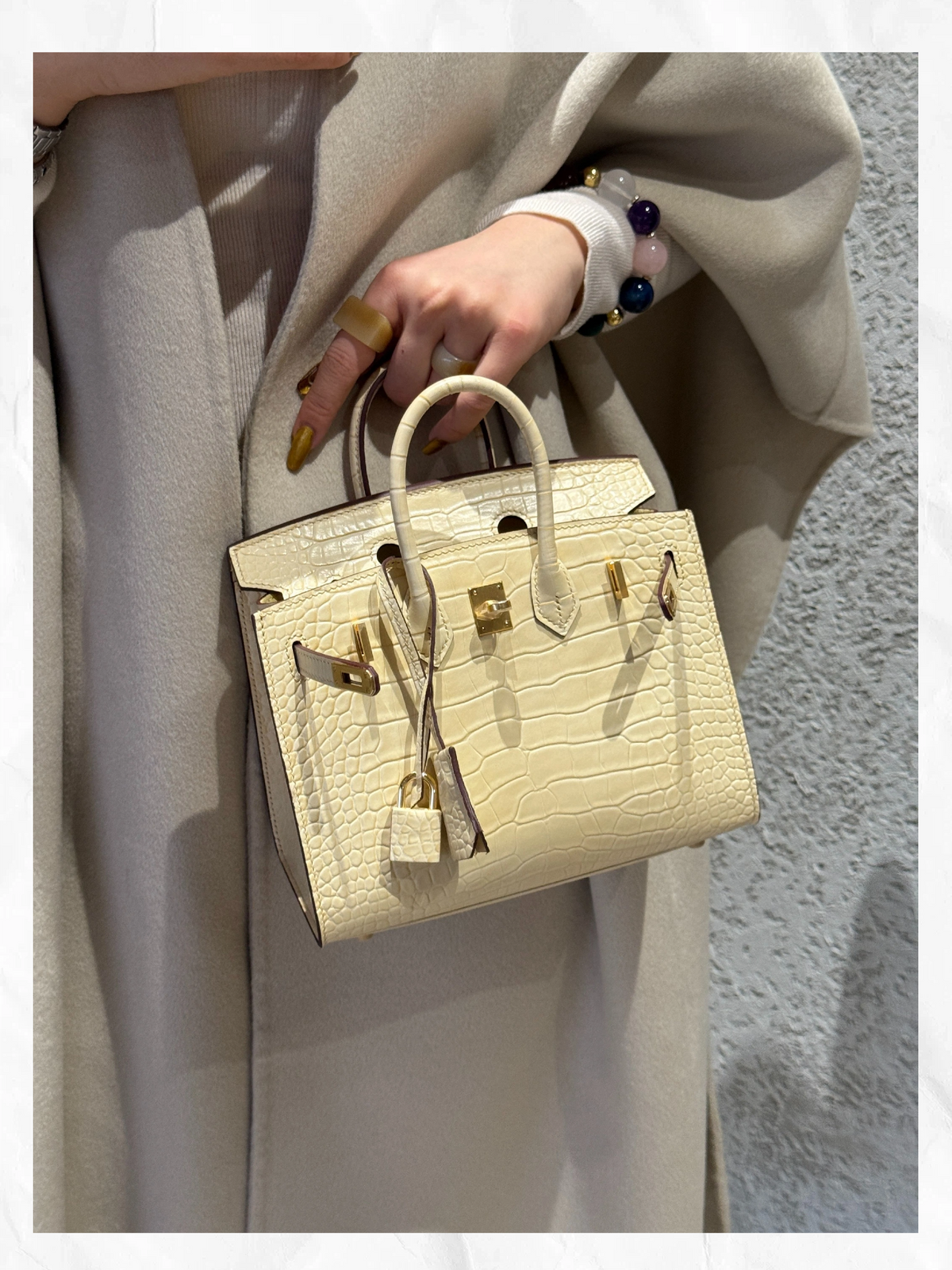 20cm Original Handcrafted Bag With Cowhide And Lizard Pattern or Crocodile Pattern