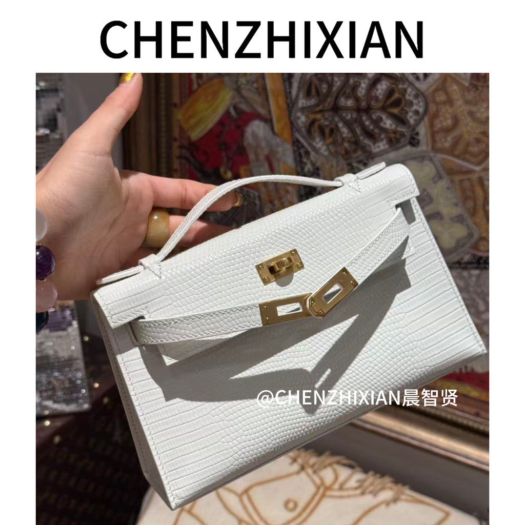22cm Original Handmade Bag With Cowhide And Lizard Pattern