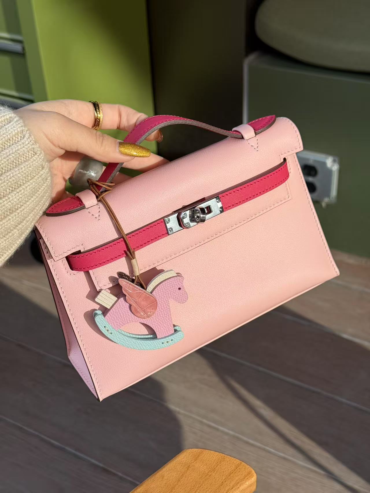 22cm Original Handmade Bag With Cowhide