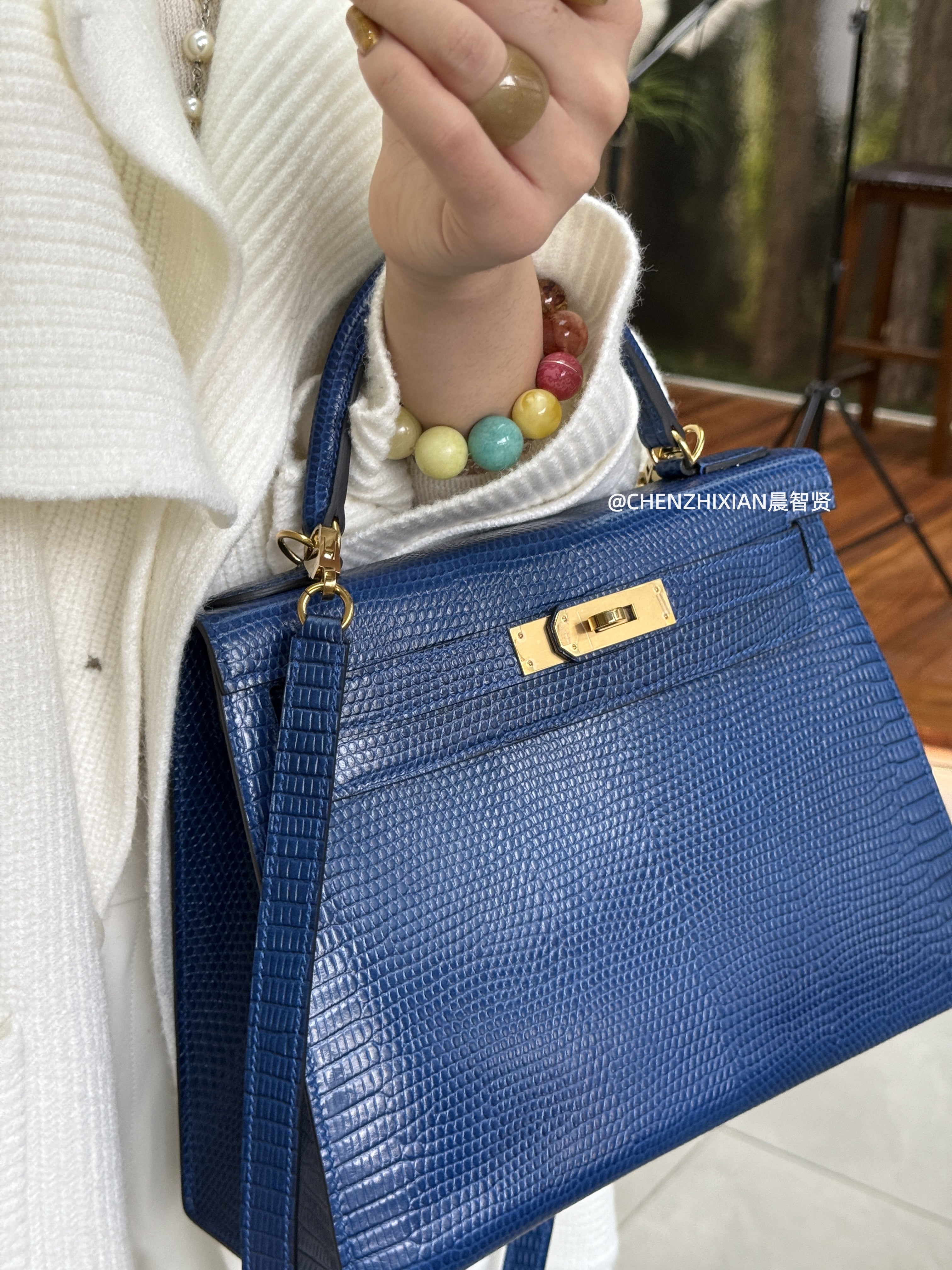 28cm Original Handcrafted Bag With Cowhide And Lizard Pattern