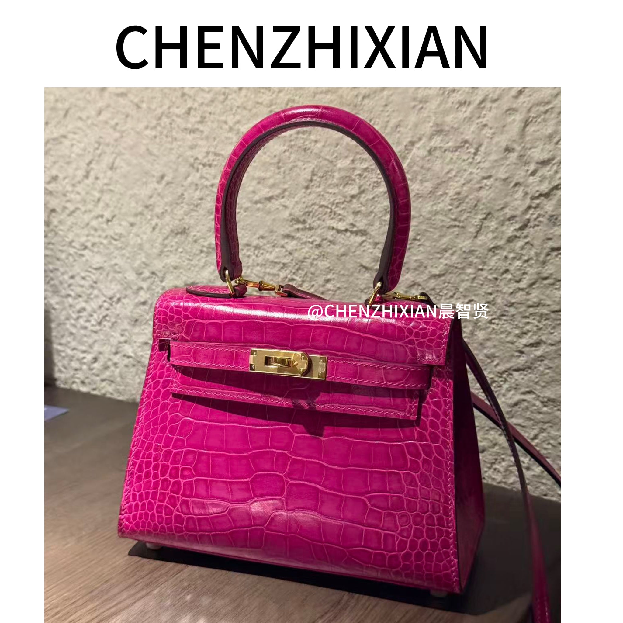20cm Original Handcrafted Bag With Cowhide And Lizard Pattern