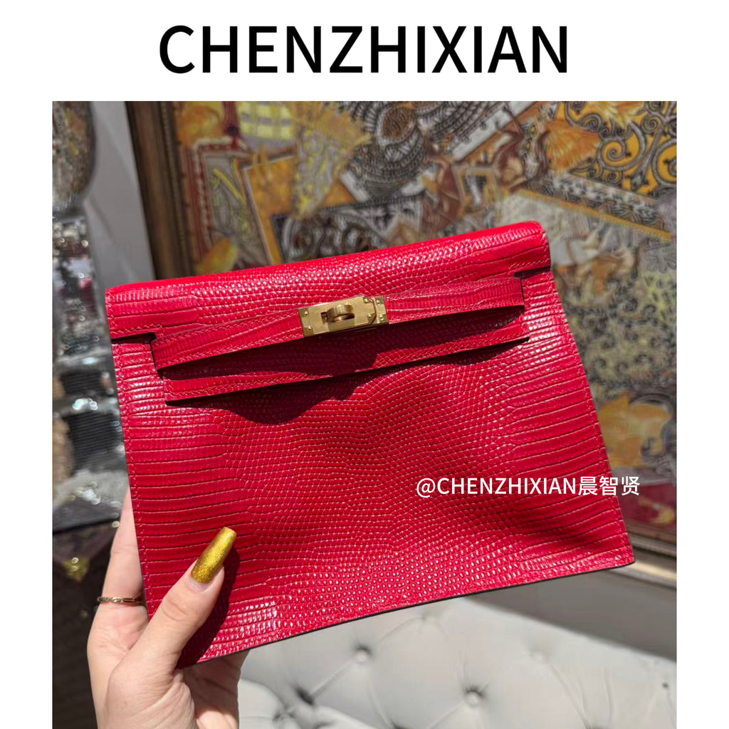22cm Original Handcrafted Bag With Cowhide And Lizard Pattern