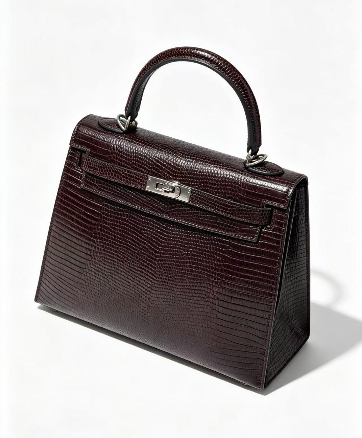 25cm Original Handcrafted Bag With Cowhide And Lizard Pattern