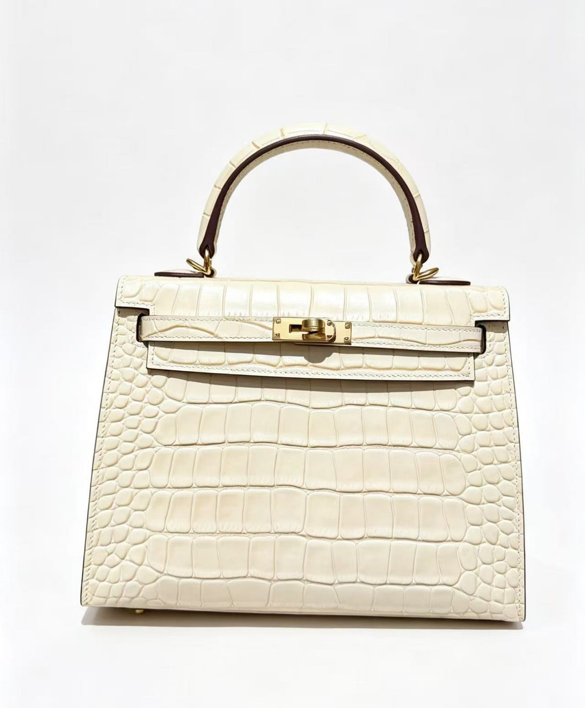 25cm Original Handcrafted Bag With Cowhide And Lizard Pattern
