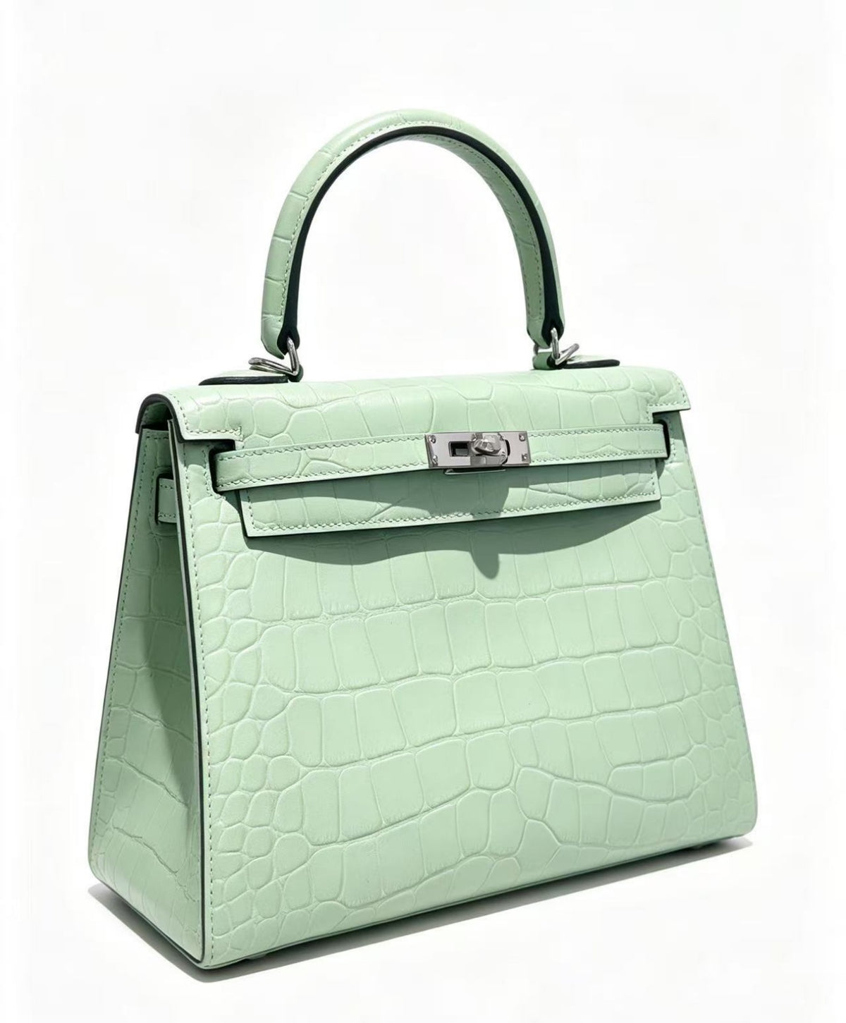25cm Original Handcrafted Bag With Cowhide And Lizard Pattern
