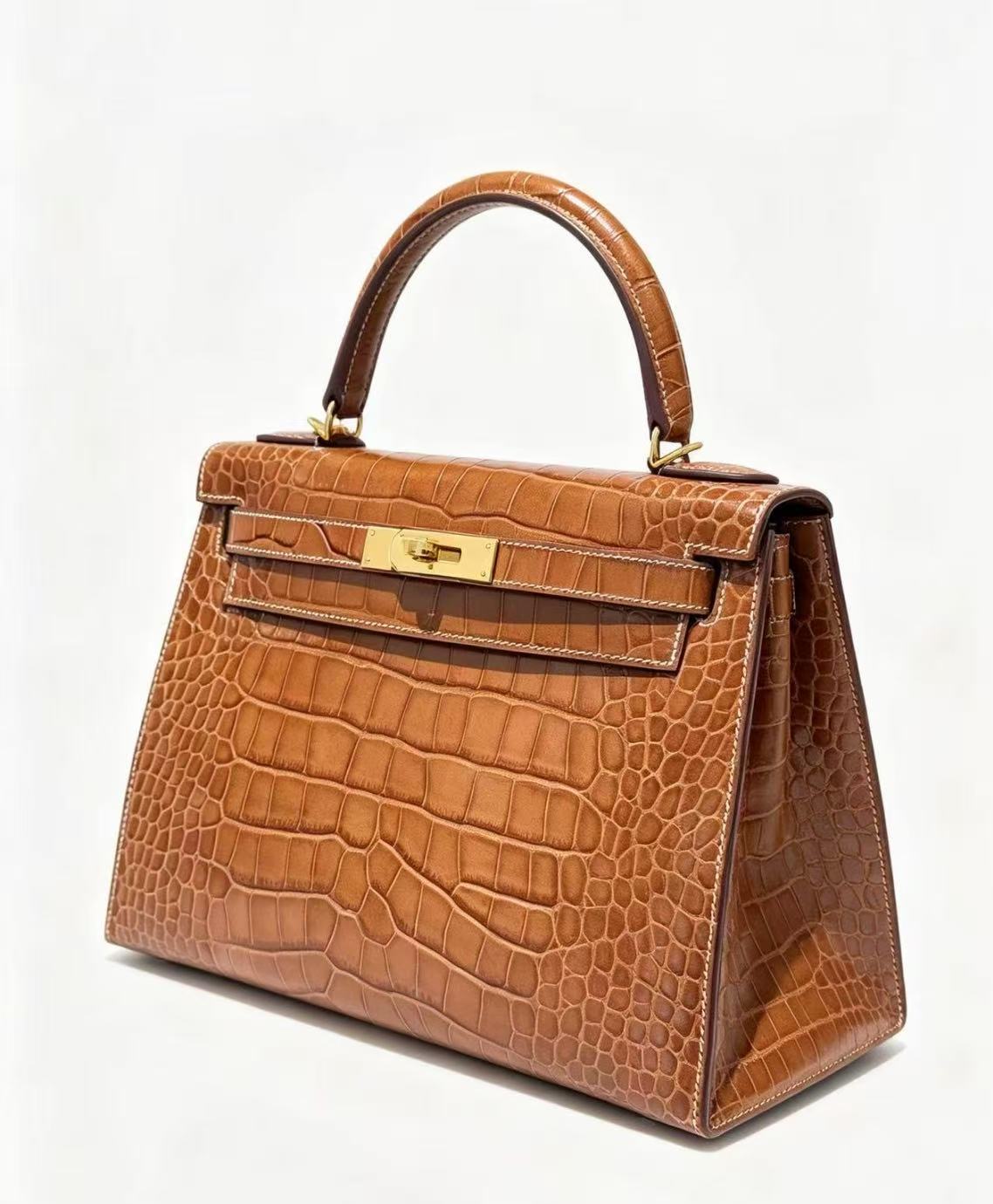 28cm Original Handcrafted Bag With Cowhide And Lizard Pattern