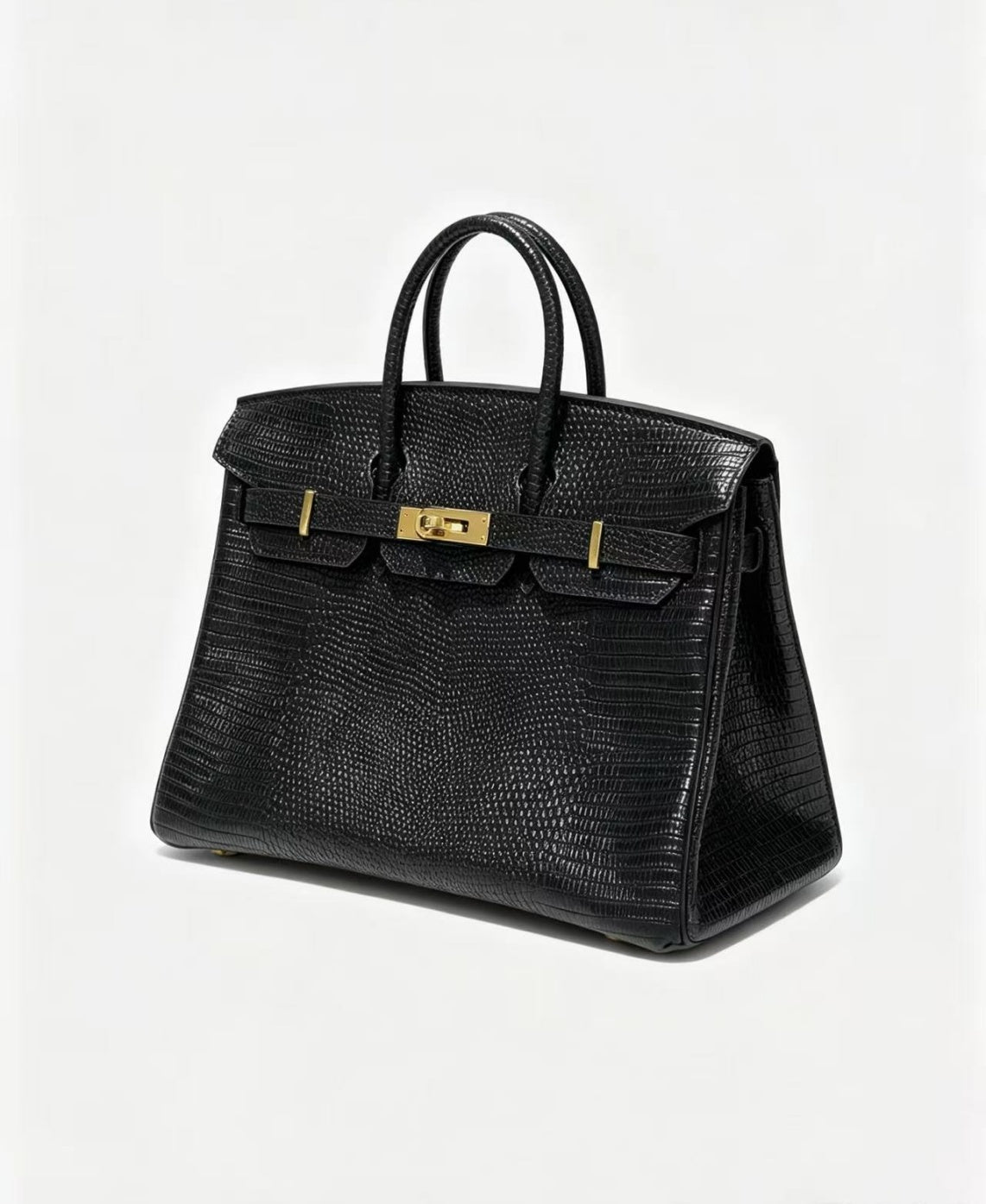 25cm Original Handmade Bag With Cowhide And Lizard Pattern