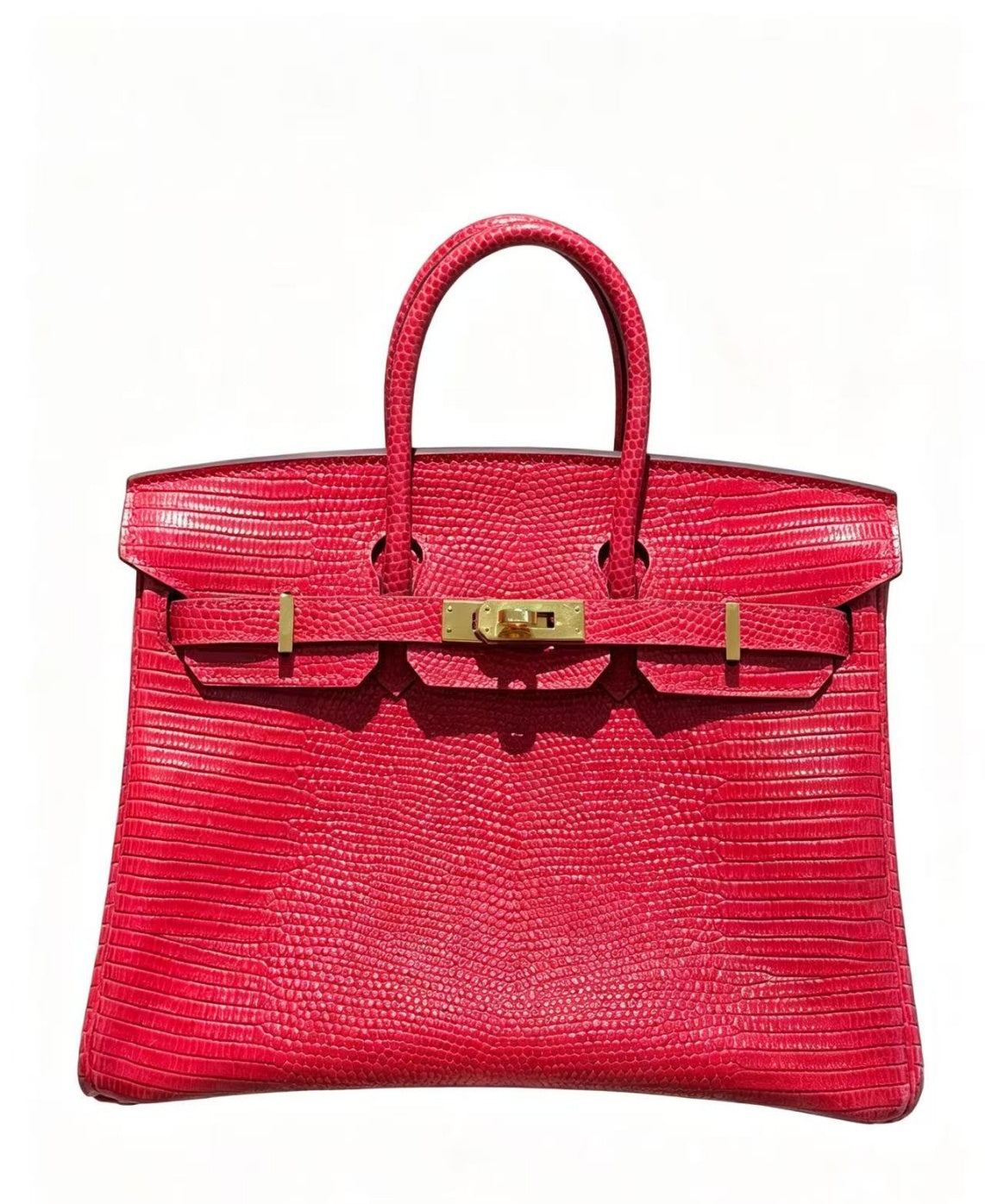 25cm Original Handmade Bag With Cowhide And Lizard Pattern