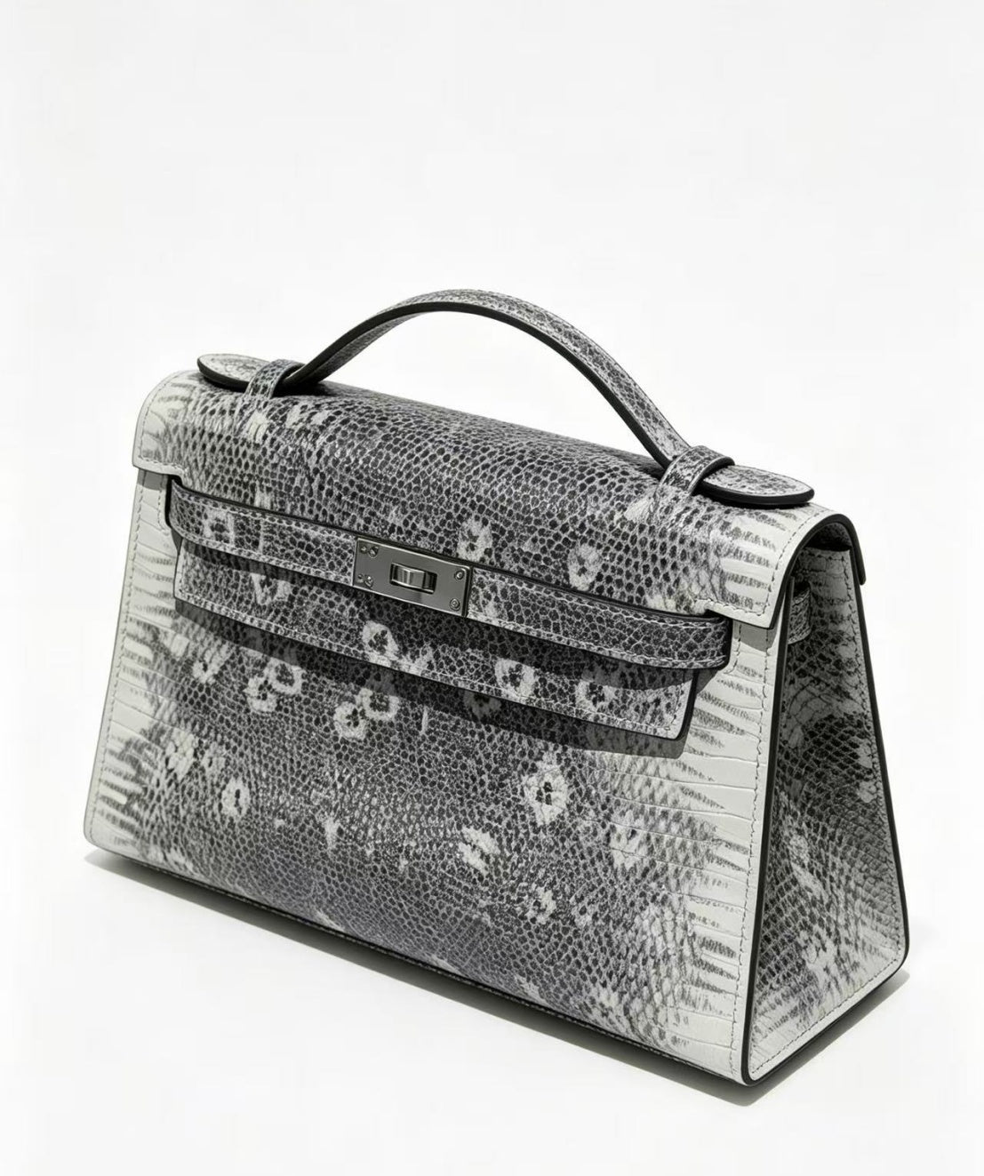22cm Original Handmade Bag With Cowhide And Lizard Pattern