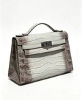 22cm Original Handmade Bag With Cowhide And Crocodile Pattern