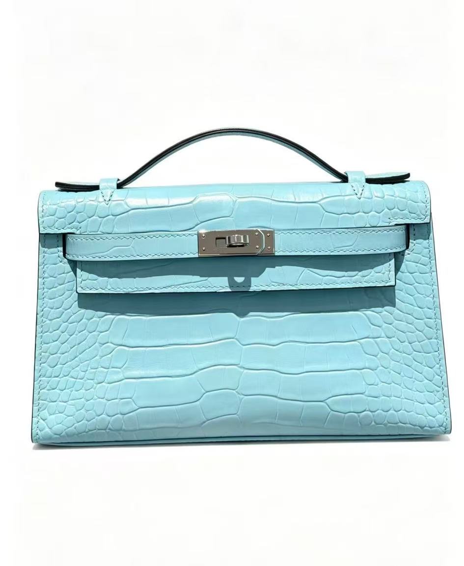22cm Original Handmade Bag With Cowhide And Crocodile Pattern