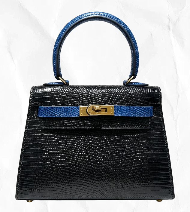 20cm Original Handcrafted Bag With Cowhide And Lizard Pattern