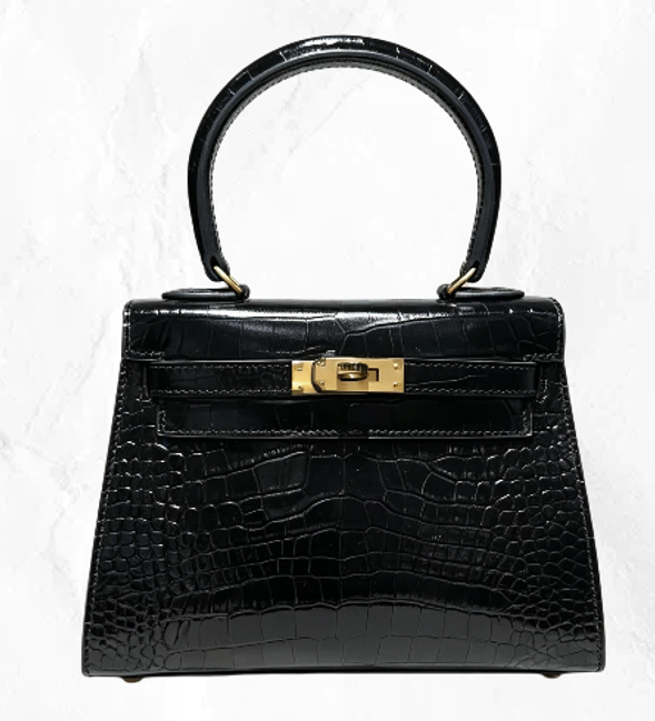 20cm Original Handcrafted Bag With Cowhide And Lizard Pattern