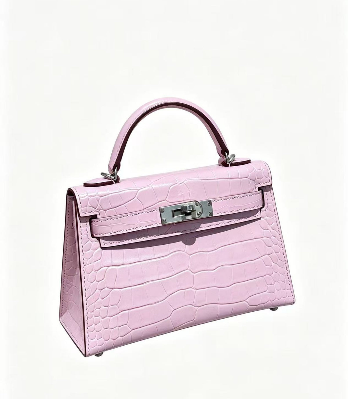 19cm Original Handmade Bag With Cowhide And Crocodile Pattern or Lizard Pattern