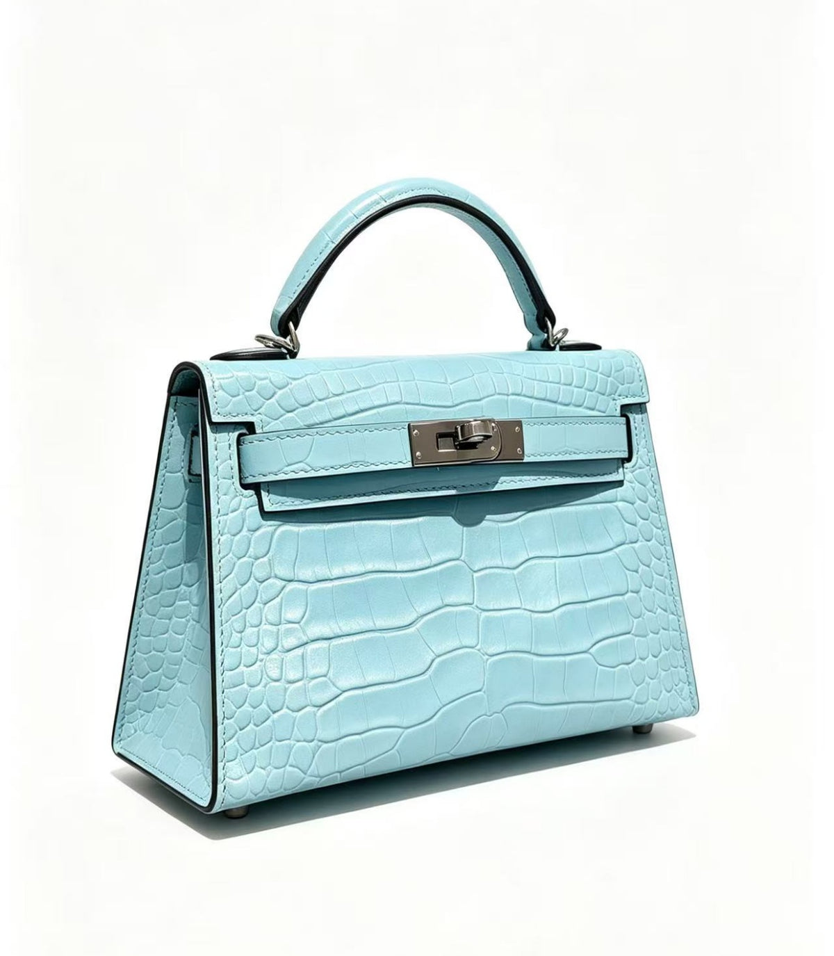 19cm Original Handmade Bag With Cowhide And Crocodile Pattern or Lizard Pattern