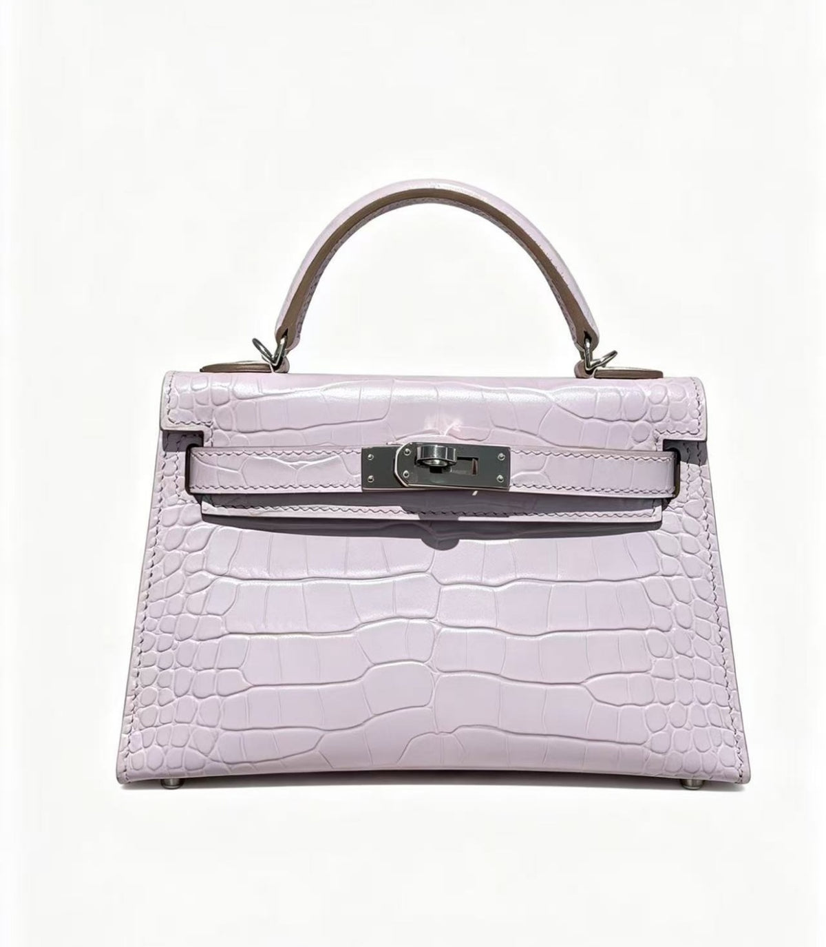 19cm Original Handmade Bag With Cowhide And Crocodile Pattern or Lizard Pattern