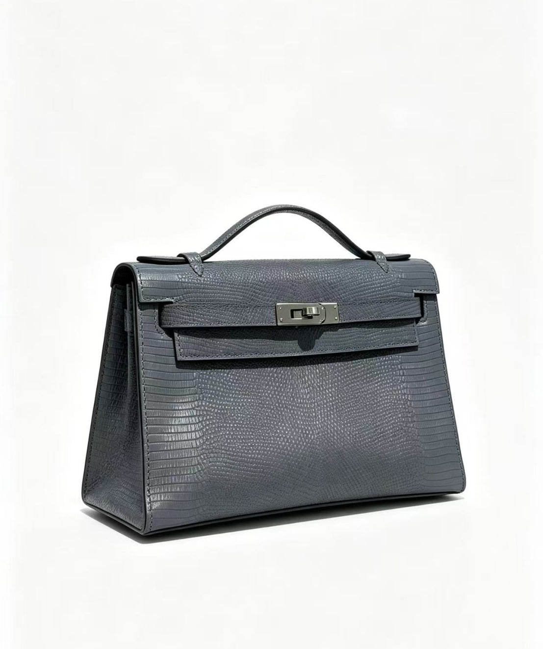 22cm Original Handmade Bag With Cowhide And Lizard Pattern