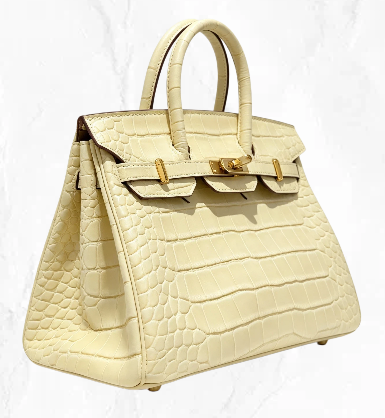 25cm Original Handmade Bag With Cowhide And Crocodile Pattern