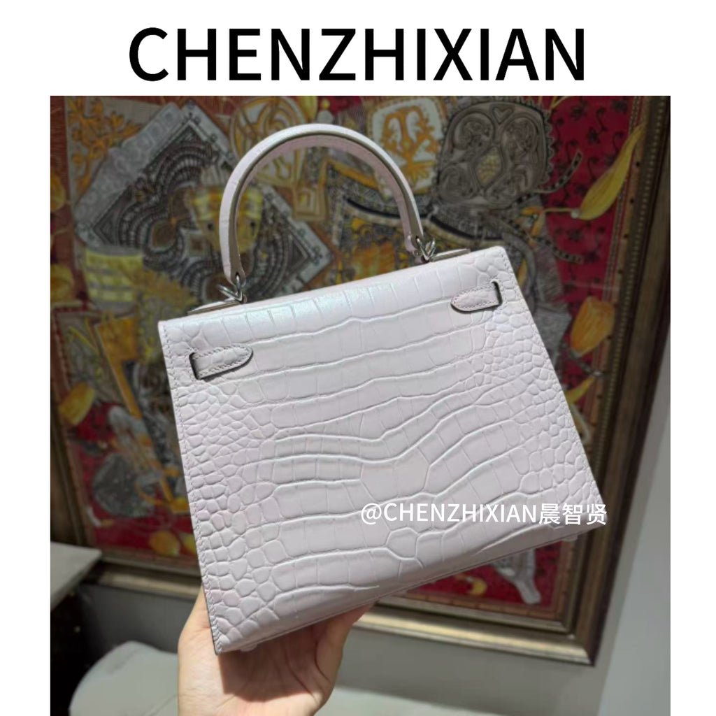 25cm Original Handcrafted Bag With Cowhide And Lizard Pattern