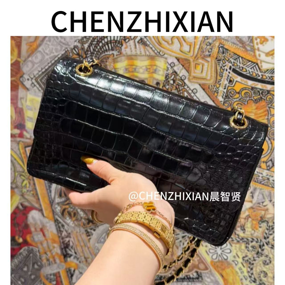 26cm Ombré Purple Chain Shoulder/Crossbody Bag