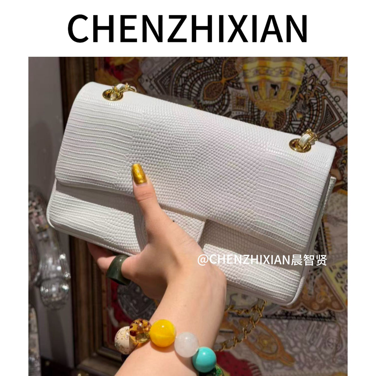 26cm Ombré Purple Chain Shoulder/Crossbody Bag