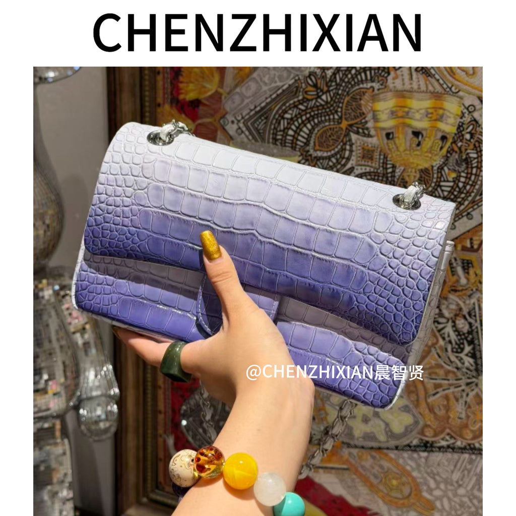 26cm Ombré Purple Chain Shoulder/Crossbody Bag