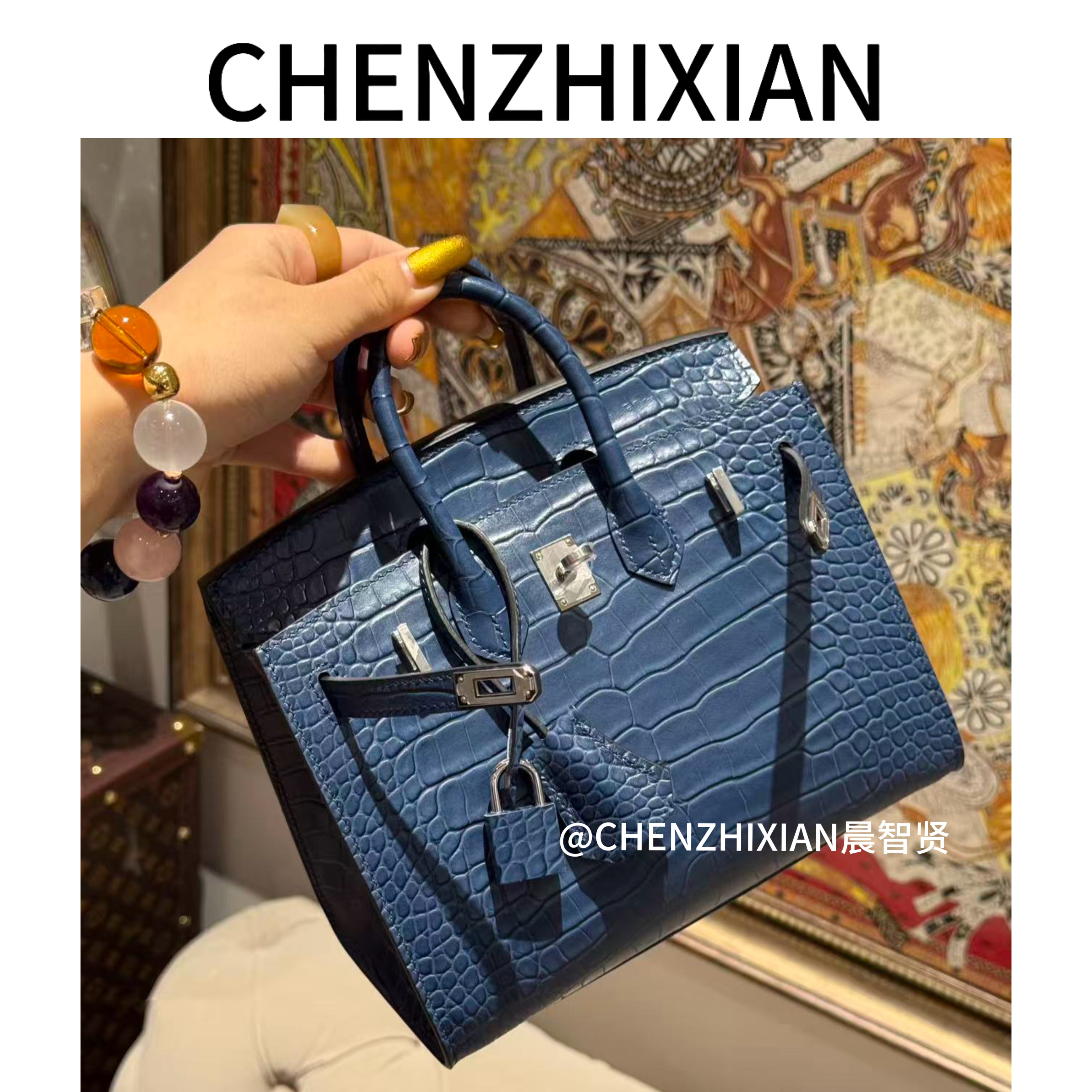 20cm Original Handcrafted Bag With Cowhide And Lizard Pattern or Crocodile Pattern