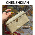 19cm pearl gold and pearl pink crocodile-embossed lunchbox bag