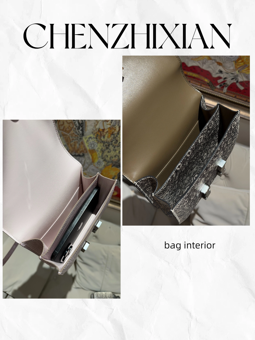 19cm multi-color crocodile-embossed flight attendant bag, can be worn crossbody or on one shoulder