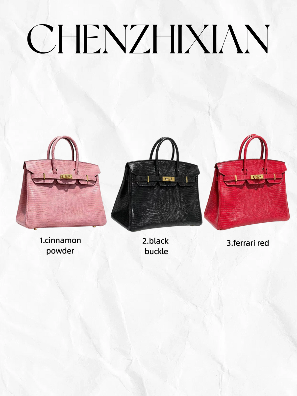 25cm Original Handmade Bag With Cowhide And Lizard Pattern