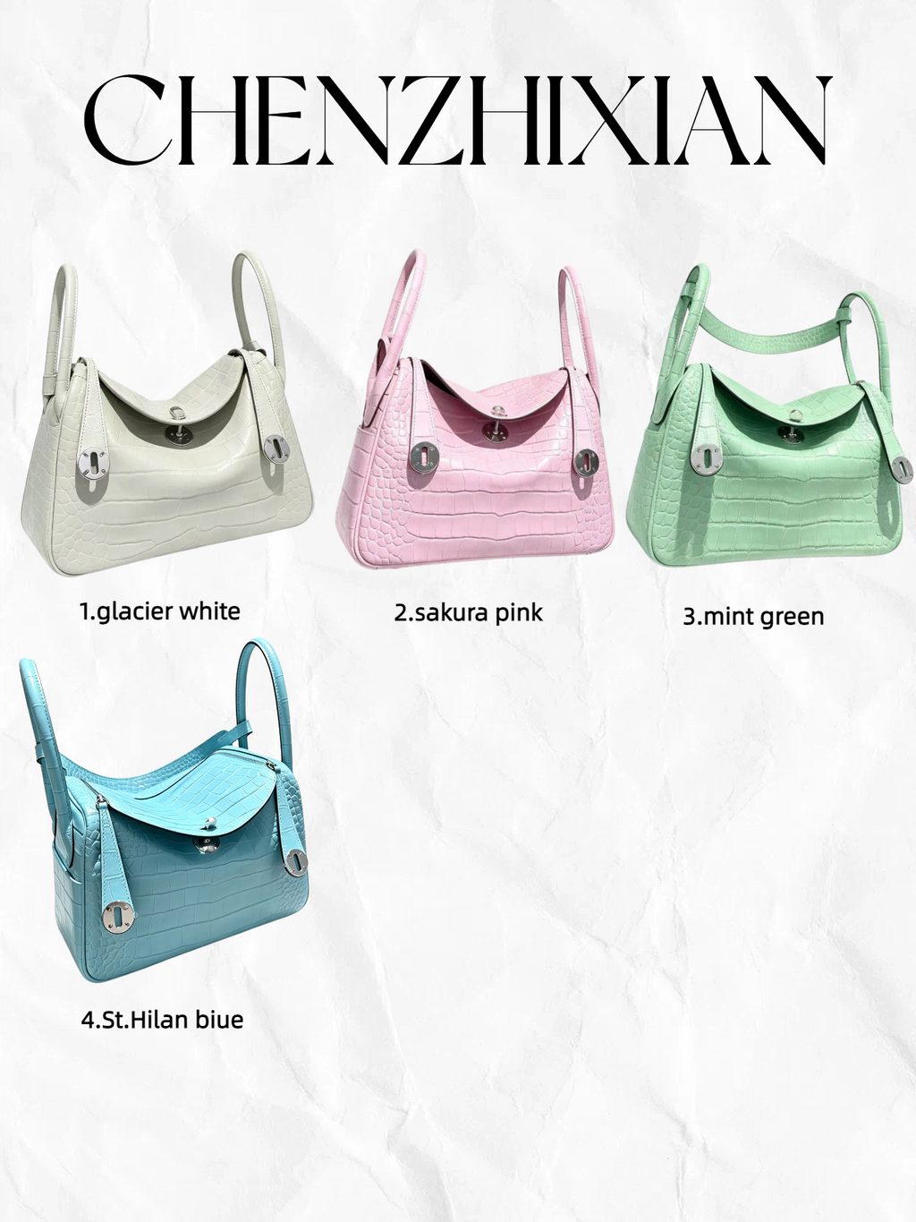 26cm Original Handmade Bag With Cowhide And Crocodile Pattern