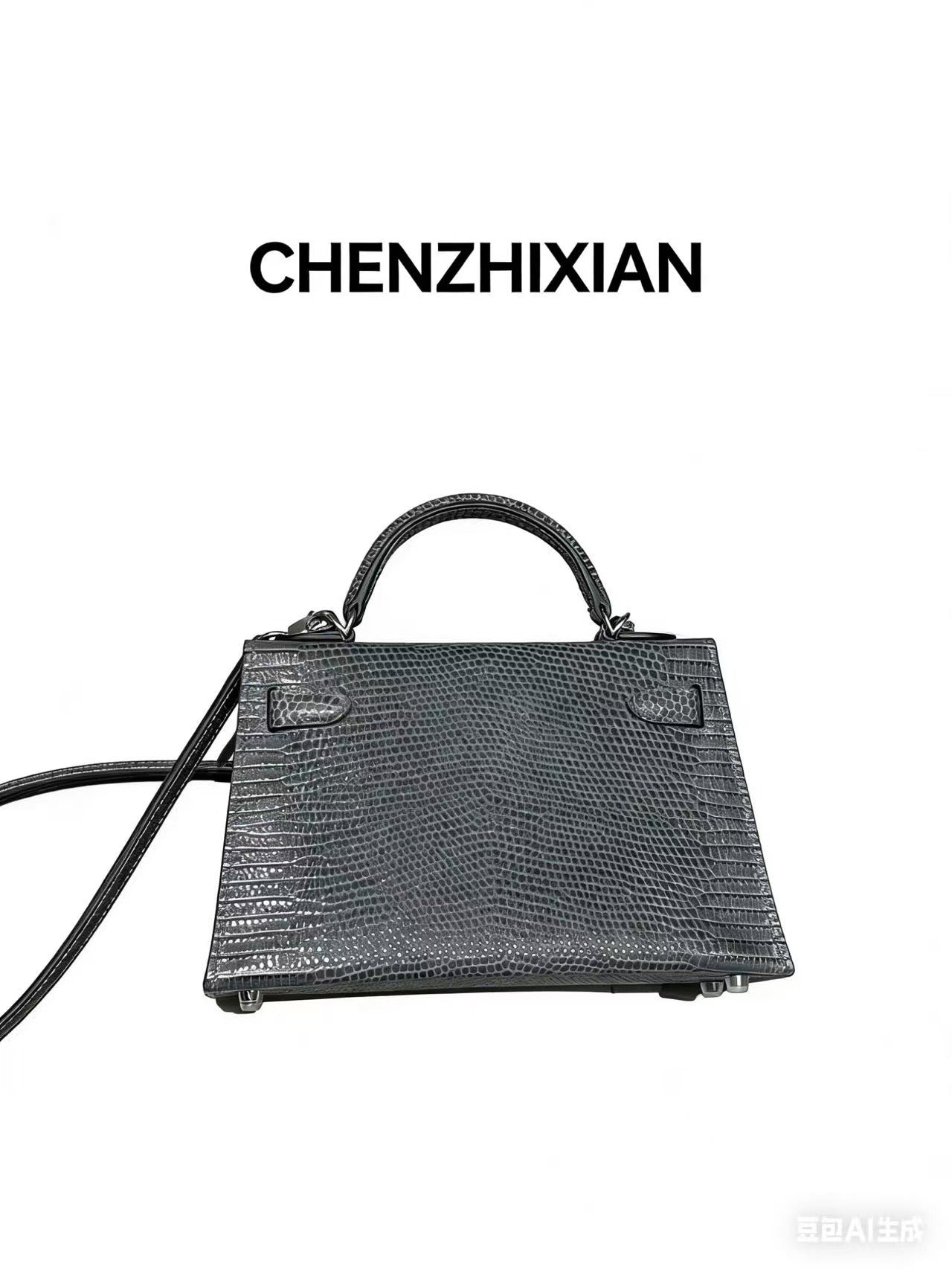 19cm Original Handmade Bag With Cowhide And Crocodile Pattern or Lizard Pattern