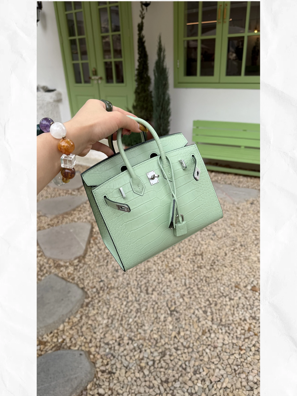 20cm Original Handcrafted Bag With Cowhide And Lizard Pattern or Crocodile Pattern