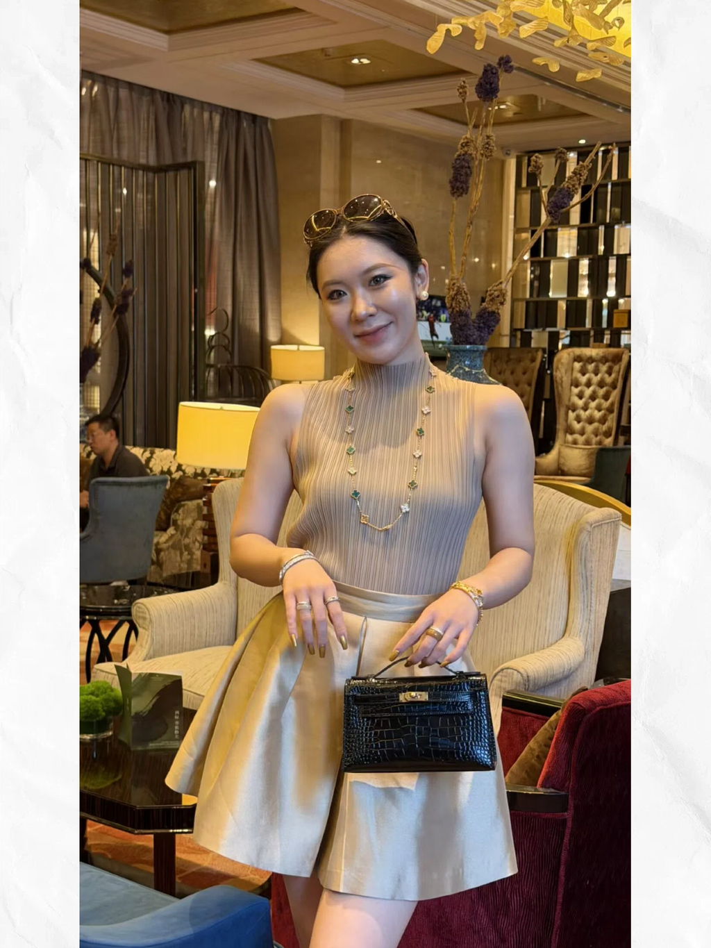 22cm Original Handmade Bag With Cowhide And Crocodile Pattern