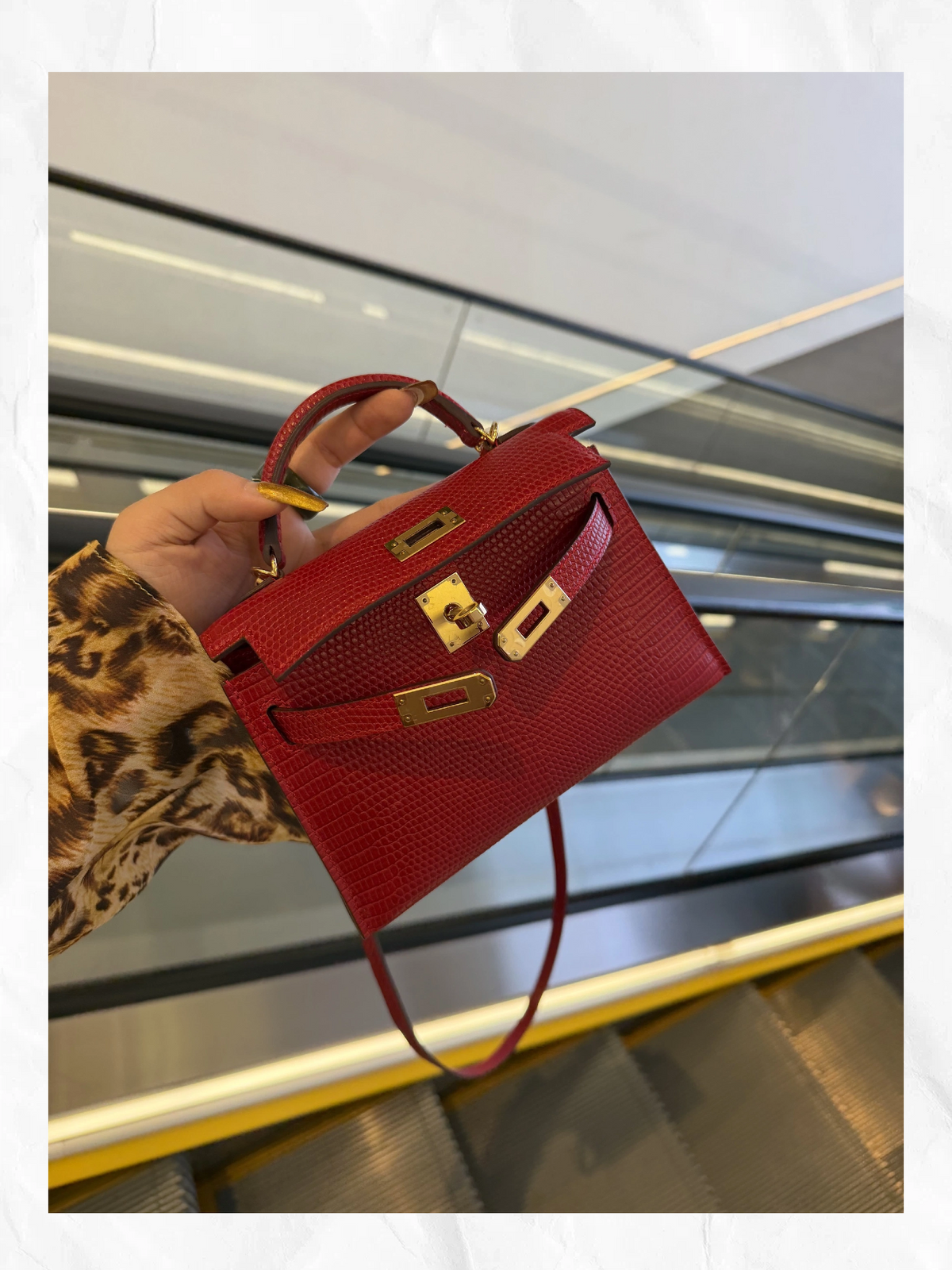 19cm Original Handmade Bag With Cowhide And Crocodile Pattern or Lizard Pattern