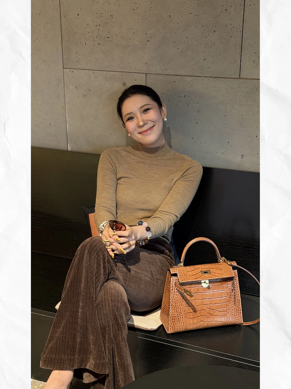 28cm Original Handcrafted Bag With Cowhide And Lizard Pattern
