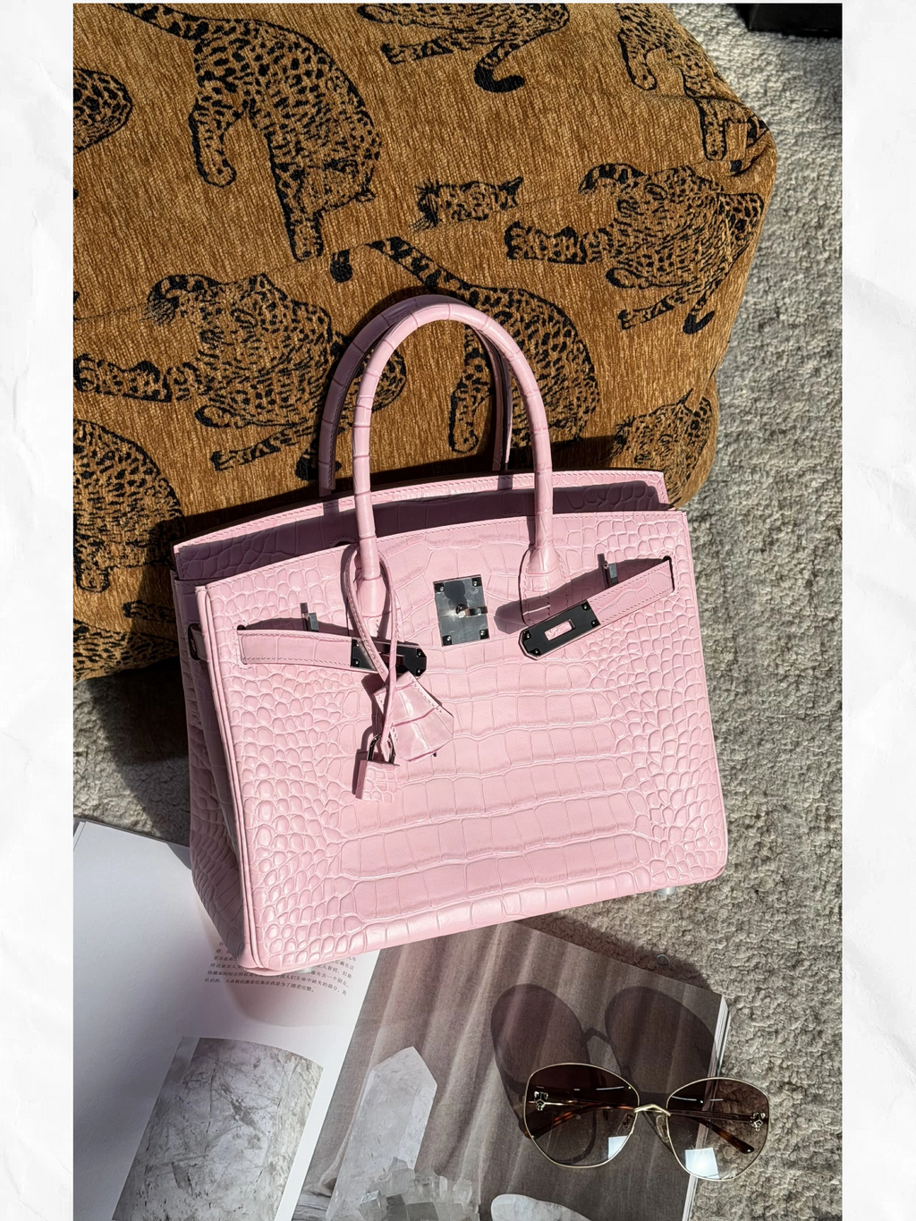 30cm Original Handmade Bag With Cowhide