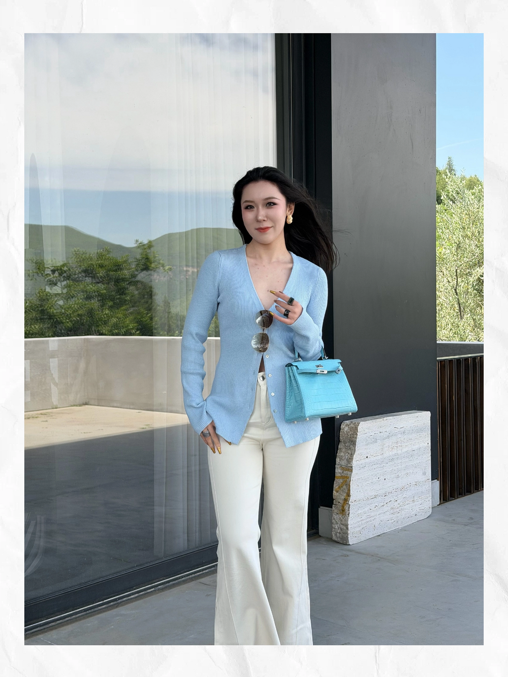 25cm Original Handcrafted Bag With Cowhide And Lizard Pattern
