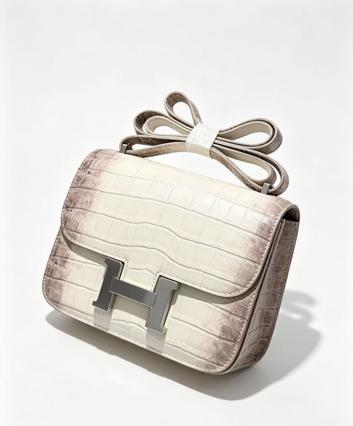 19cm multi-color crocodile-embossed flight attendant bag, can be worn crossbody or on one shoulder
