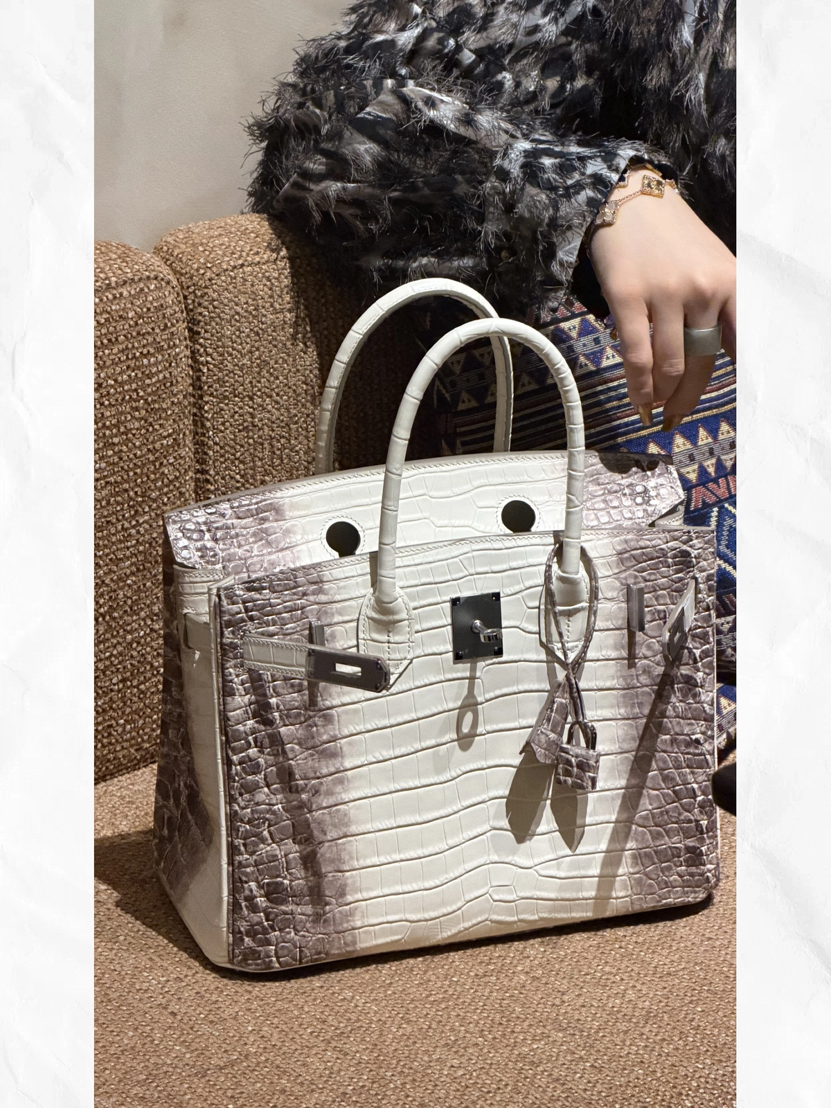 30cm Original Handmade Bag With Cowhide