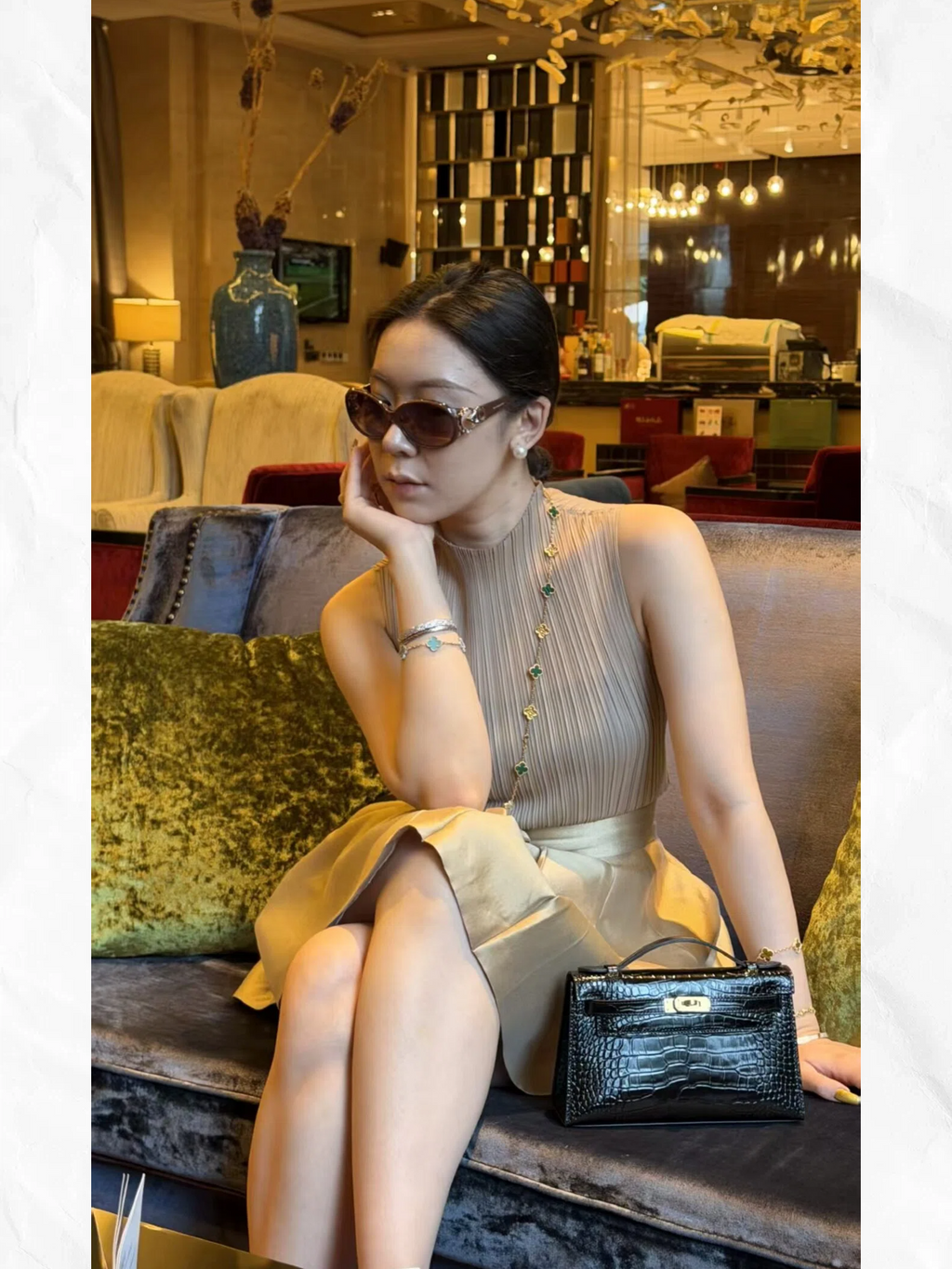 22cm Original Handmade Bag With Cowhide And Crocodile Pattern