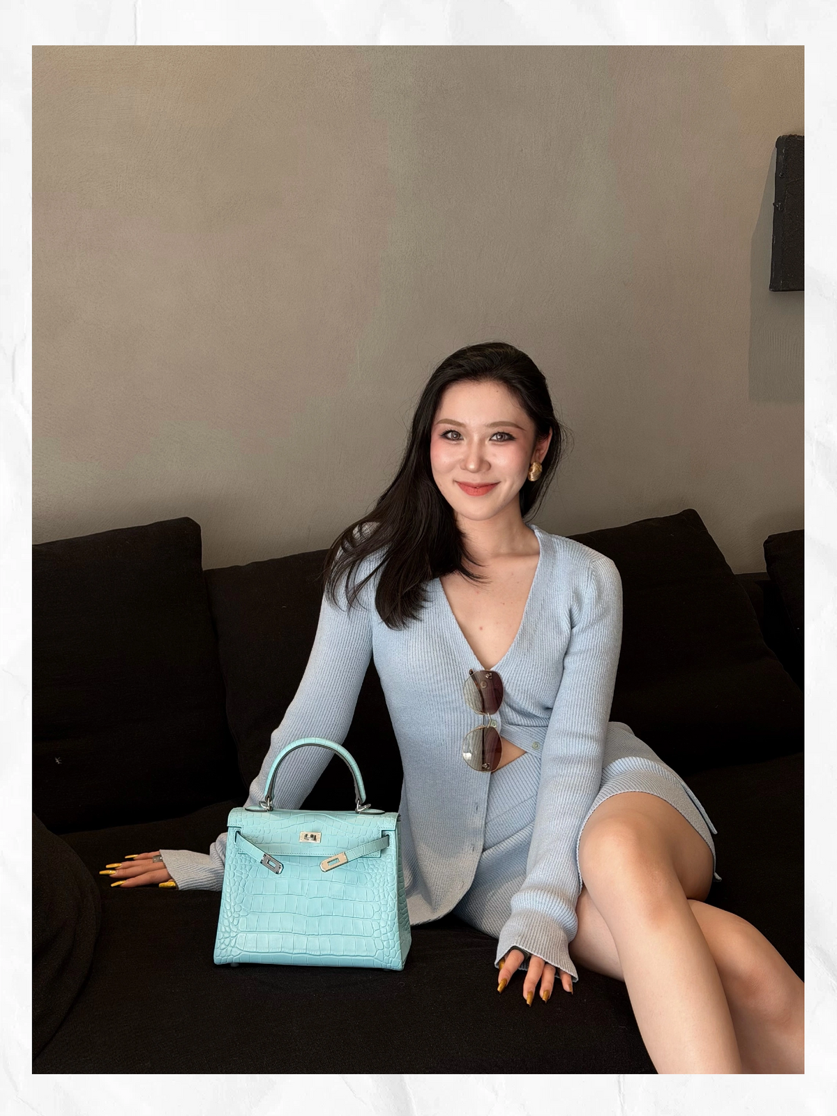 25cm Original Handcrafted Bag With Cowhide And Lizard Pattern