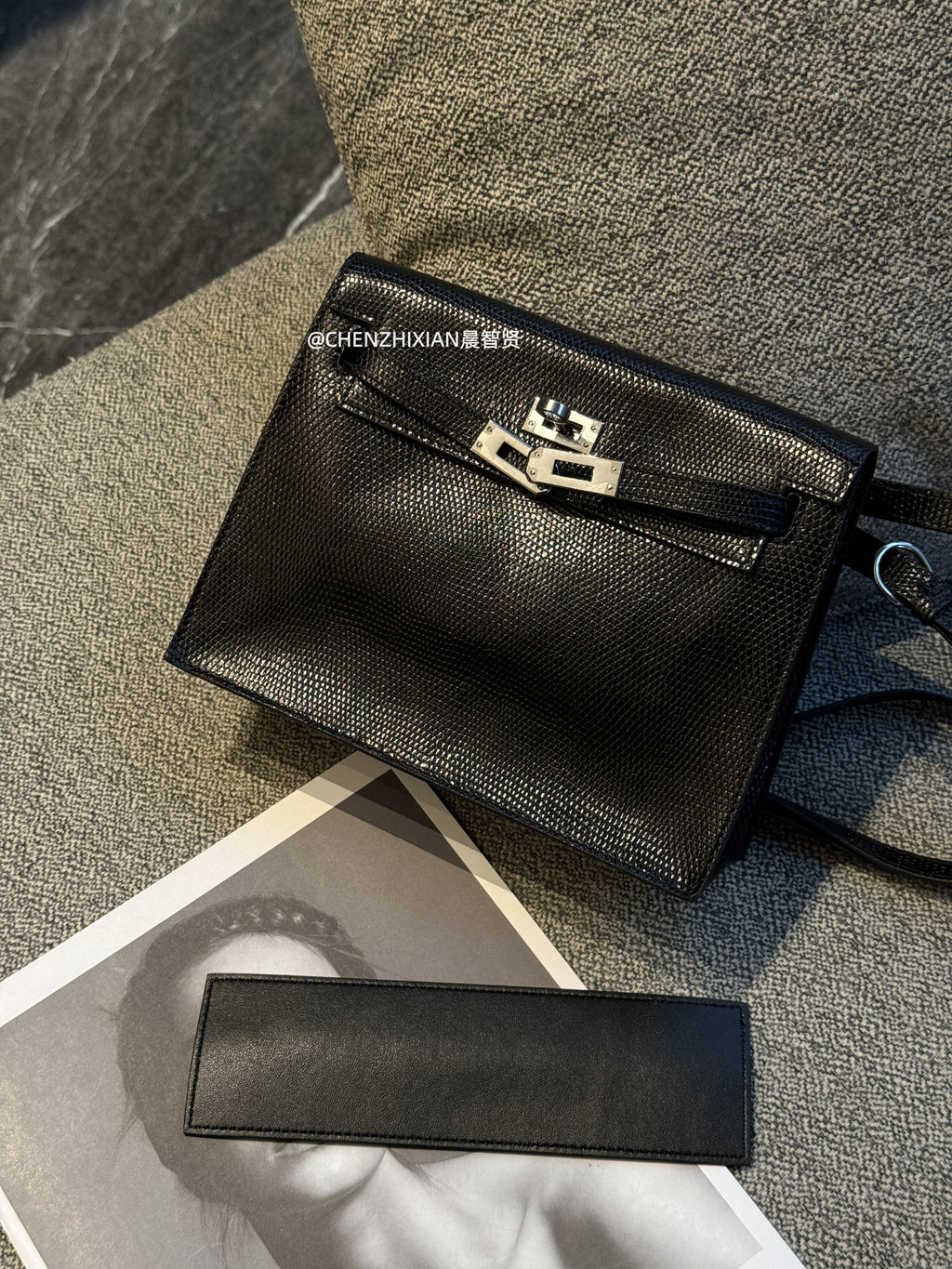 22cm Original Handcrafted Bag With Cowhide And Lizard Pattern