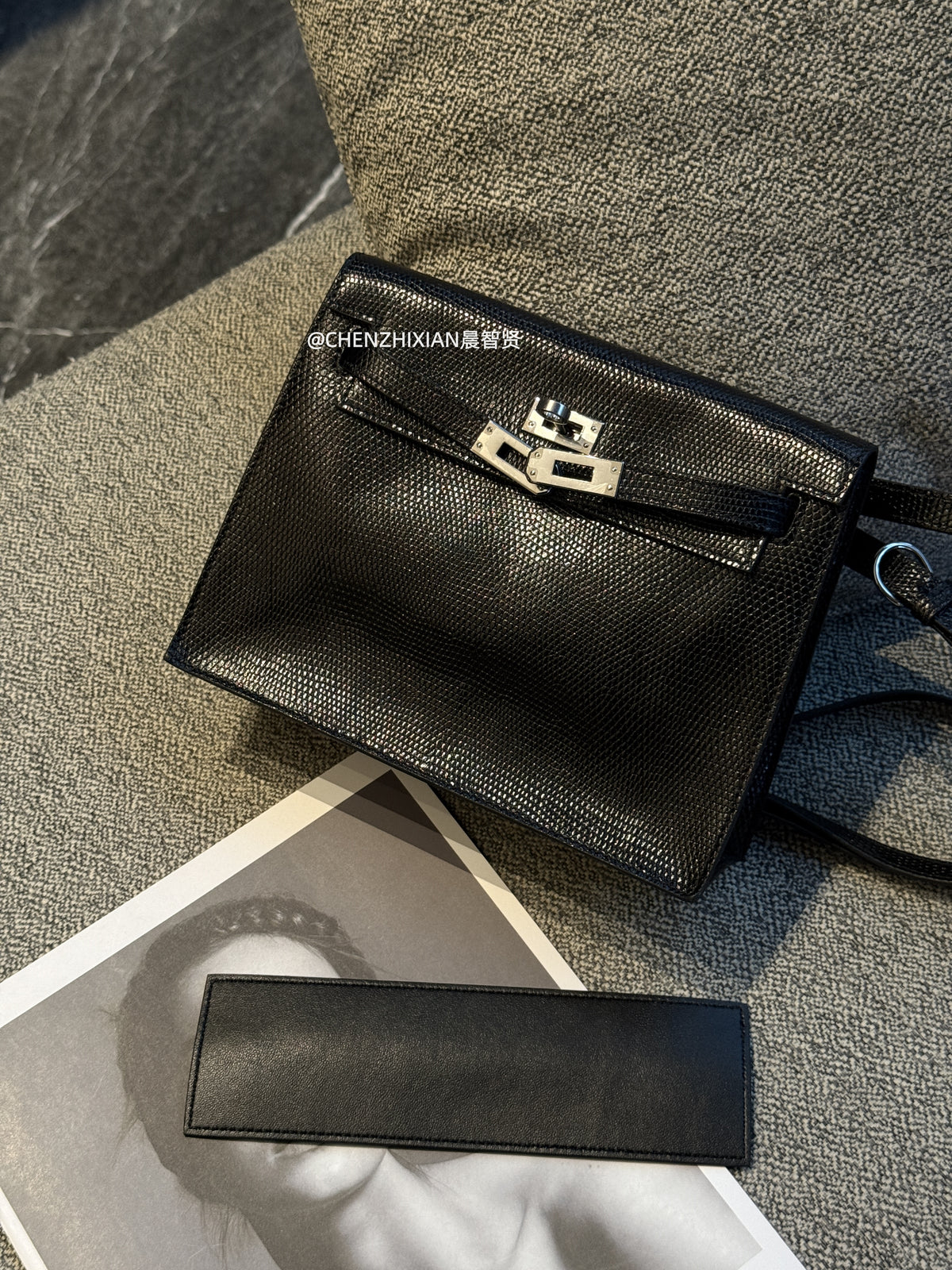 22cm Original Handcrafted Bag With Cowhide And Lizard Pattern
